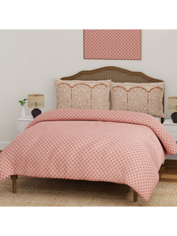 Boutique Living - Heritage Walk 200 TC Cotton Red King Bedsheet with 2 Pillow Covers