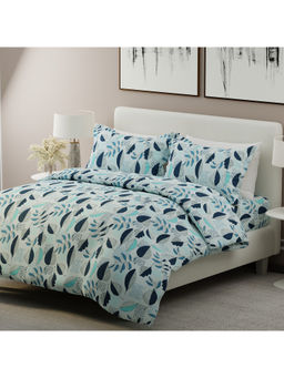 Boutique Living - Alpha Geo Valatia 200 TC Cotton Blue Printed King Bedsheet with 2 Pillow Covers