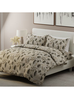 Boutique Living - Alpha Geo Valatia 200 TC Cotton Beige Printed King Bedsheet with 2 Pillow Covers