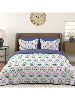 Layers - Basicx 120 TC Cotton Pink Floral King Bedsheet with 2 Pillow Covers