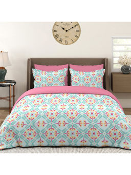 Layers - Basicx 120 TC Cotton Blue Paisley King Bedsheet with 2 Pillow Covers