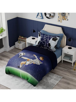 Boutique Living - Rock & Room 300 TC Cotton Blue Single Bedsheet with 1 Pillow Cover