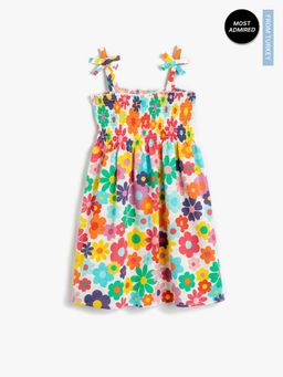 Koton - Girls Orange Printed Dress