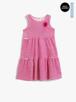 Koton - Girls Pink Stripes Dress