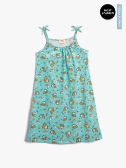 Koton - Girls Green Printed Dress