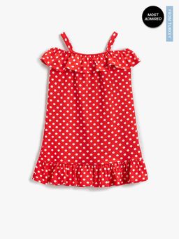 Koton - Girls Red Printed Dress