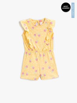 Koton - Girls Yellow Printed Dress