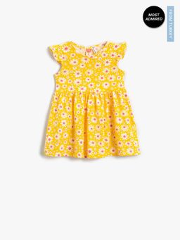 Koton - Girls Yellow Printed Dress