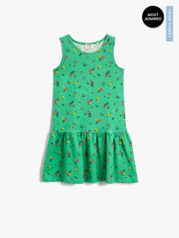 Koton - Girls Green Patterned Dress