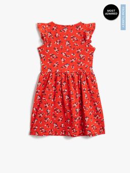 Koton - Girls Red Printed Dress