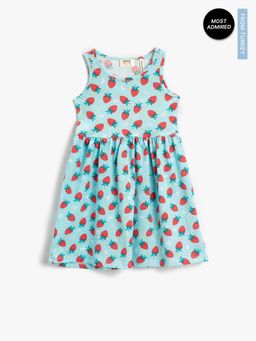 Koton - Girls Mint Printed Dress