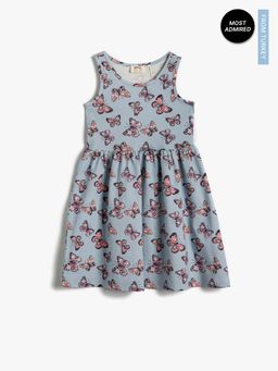 Koton - Girls Blue-printed Dress
