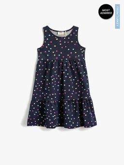 Koton - Girls Lacivert Printed Dress