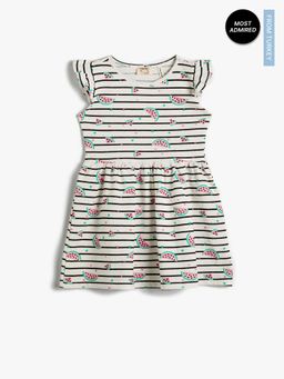 Koton - Girls White Stripes Dress