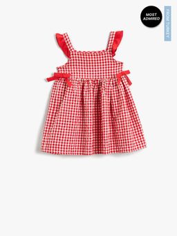 Koton - Girls Red Plaid Dress