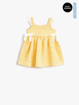 Koton - Girls Yellow Plaid Dress
