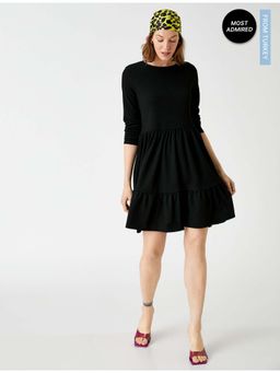 Koton - Black Solid Casual Dresses Mini