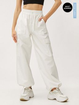 Koton - Women Off White Solid Plain Comfortable Pant