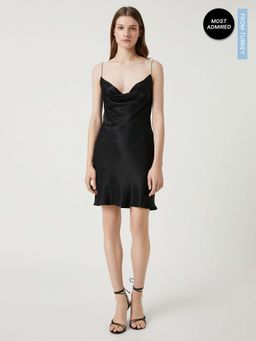 Koton - Women Black Solid Plain Normal Dress