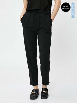 Koton - Tie Waist Trousers Ribbed Ankle Leg