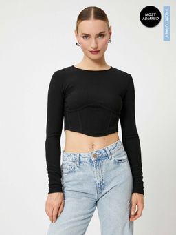 Koton - Long Sleeve Crop Top