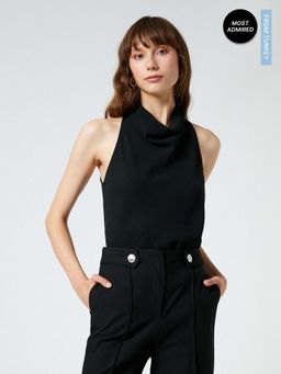 Koton - Drape Collar Blouse Sleeveless Flowy