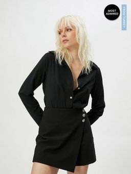 Koton - Crop Long Sleeve Collar Neck Slim Fit Shirt