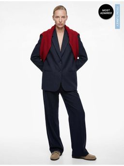 Koton - Viscose Blend Buttoned Wide Collar Blazer Jacket with Pocket Detail