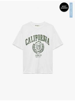 Koton - Womens White Oversized T-Shirt
