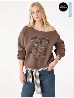 Koton - Womens Brown Halter Neck Sweatshirt