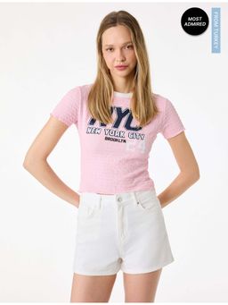 Koton - Womens Pink Printed Top