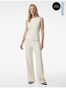 Koton - Womens White Wide Leg Trouser