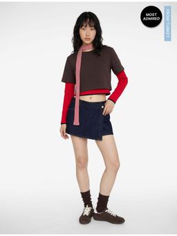 Koton - Womens Navy Blue Denim Skort