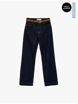 Koton - Womens Navy Blue Straight Jeans