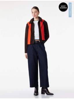 Koton - Womens Navy Blue Wide Leg Jeans