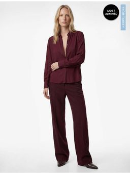 Koton - Womens Burgundy Long Sleeve Shirt