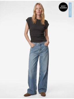 Koton - Womens Grey Draped Textured Top