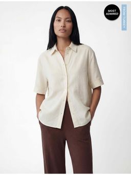 Koton - Womens Off White Linen Blend Shirt