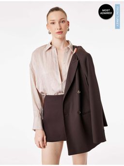 Koton - Womens Beige Satin Shirt