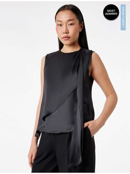 Koton - Womens Black Sleeveless Satin Top