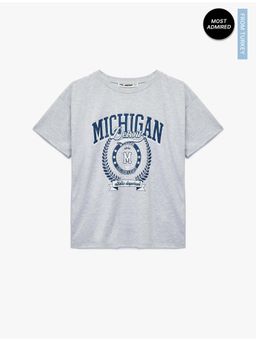Koton - Womens Grey Oversize T-Shirt