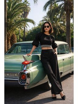 CUSTARD - Trendy Women Black Co-Ord Set