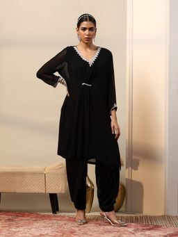 Garden VARELI - Women Black Solid Viscose Kurta and Pant