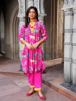 Indisangam - Pink Cotton Printed Co-Ord Set