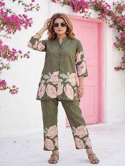 Tansi - Women Green Floral Printed Co-Ord Set