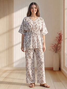KAFTANIZE - Women White Printed Co-Ord Set