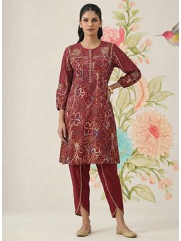 Lakshita - Women Maroon Cotton Blend Printed Co-Ord Set