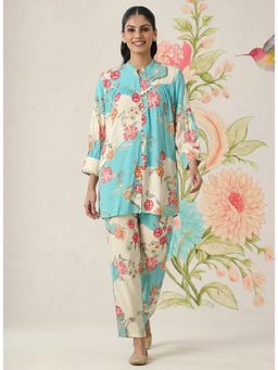 Lakshita - Women Blue Cotton Blend Printed Co-Ord Set