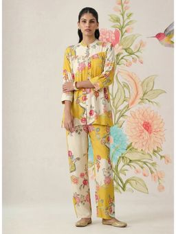 Lakshita - Women Yellow Cotton Blend Printed Co-Ord Set