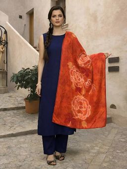 arangya - Blue Solid Cotton Blend Kurta and Pant with Dupatta